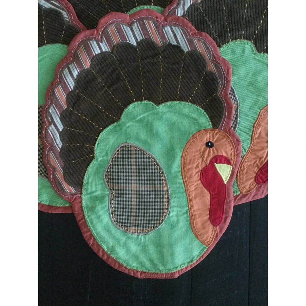 NEW Pottery Barn Set Of 4 Thanksgiving Turkey Placemats, HTF (A)
